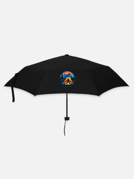 Camping & Lagerfeuer - Regenschirm (klein) - Schwarz
