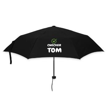 Checker Tom funny shirt for all the Tom in the world - Umbrella (small) - black - Front