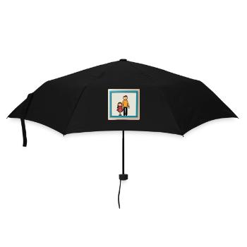 Familie / Vater / Tochter - Regenschirm (klein) - Schwarz - Vorne