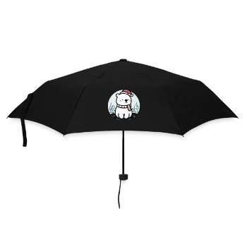 Cute Snowy Polar Winter Bear Santa Hat Scarf - Umbrella (small) - black - Front