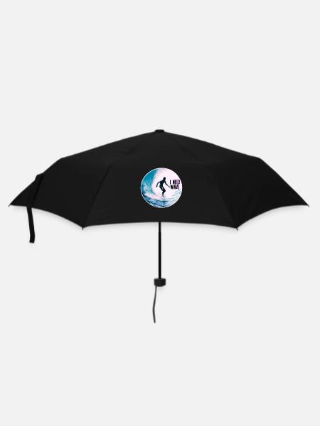 Surfer on the Wave Need Wave - Umbrella (small) - black