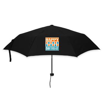 HAPPY BIRTHDAY. HAPPY BIRTHDAY. ANNIVERSARY. - Umbrella (small) - black - Front