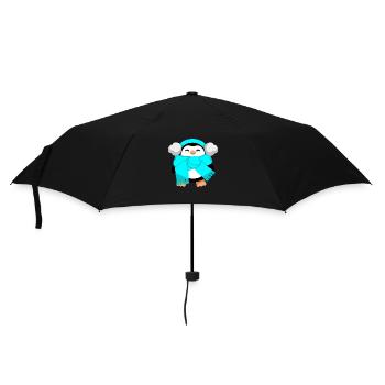 Pinguin - Regenschirm (klein) - Schwarz - Vorne