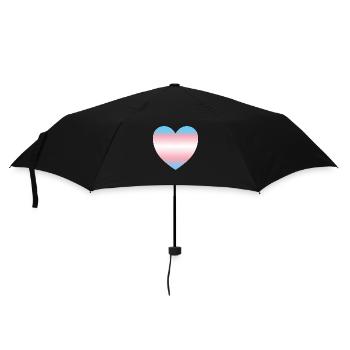 Subtiles Transgender-Pride-Herz - Regenschirm (klein) - Schwarz - Vorne