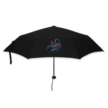 Psychedelischer Skorpion mit Pilzen - Regenschirm (klein) - Schwarz - Vorne