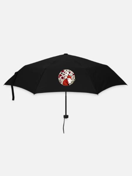 Renard roux rétro - Parapluie standard - noir