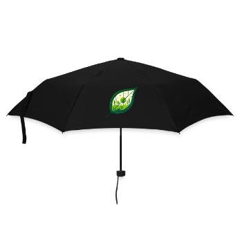 Blatt Frühling schräg - Regenschirm (klein) - Schwarz - Vorne