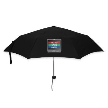 PVM Liebhaber - RetroGameBazar - Regenschirm (klein) - Schwarz - Vorne