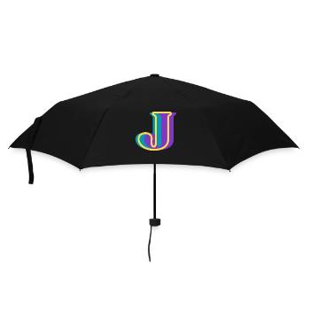 Multicolored letter j - Umbrella (small) - black - Front