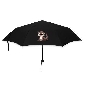 Otter Kind - Regenschirm (klein) - Schwarz - Vorne