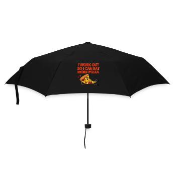 GYM fitness - workout for pizza - lustiger spruch - Regenschirm (klein) - Schwarz - Vorne