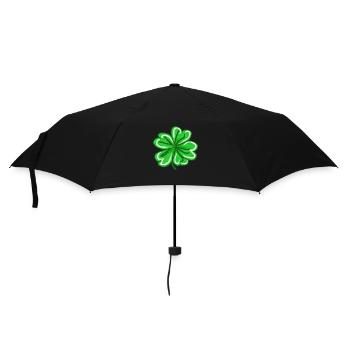 Trèfle peint à la main Lucky Leaf St patricks jour - Parapluie standard - noir - Devant