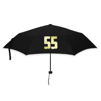 55 Zahl Vintage - Regenschirm (klein) - Schwarz - Vorne