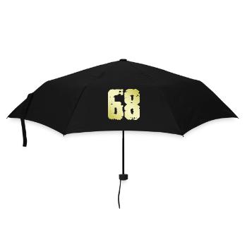 68 Zahl Vintage - Regenschirm (klein) - Schwarz - Vorne