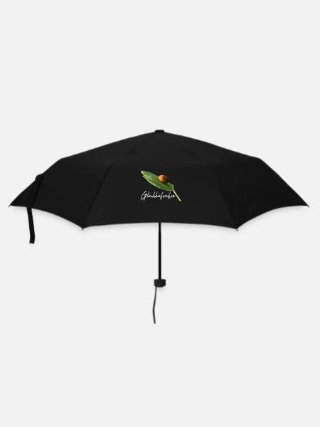 Glückskäferchen Marienkäfer Glück Glücksbringer - Regenschirm (klein) - Schwarz