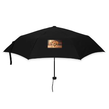Happy Pizza - Regenschirm (klein) - Schwarz - Vorne