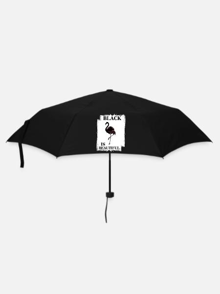 flamant rose noir préfère noir noir beau - Parapluie standard - noir