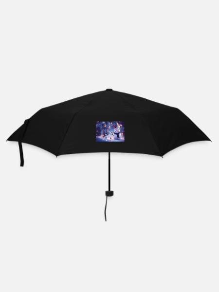 Frohe Weihnachten Schneemann - Regenschirm (klein) - Schwarz