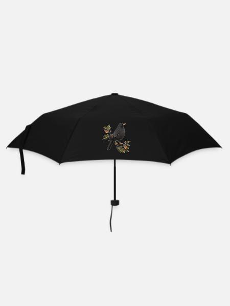 Amsel - Regenschirm (klein) - Schwarz