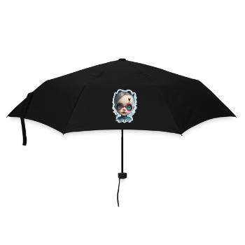Poupée d’horreur Halloween - Parapluie standard - noir - Devant