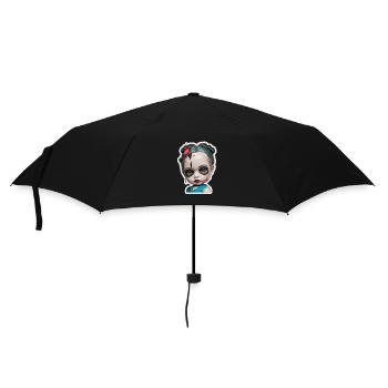 Halloween gruselige Puppe - Regenschirm (klein) - Schwarz - Vorne