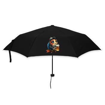 Süßer Goldfisch Mit Bier - Regenschirm (klein) - Schwarz - Vorne