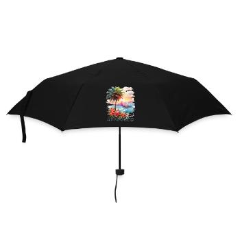 Paradise Beach - Regenschirm (klein) - Schwarz - Vorne