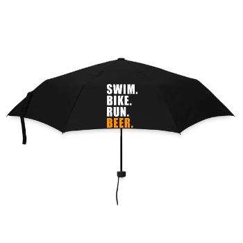 SWIM BIKE RUN BEER TRIATHLON GESCHENK TRIATHLET - Regenschirm (klein) - Schwarz - Vorne