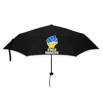 Free ukraine - Regenschirm (klein) - Schwarz - Vorne