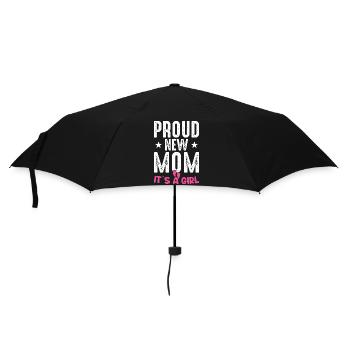 Proud New Mom It's A Girl Baby Gender Reveal - Umbrella (small) - black - Front