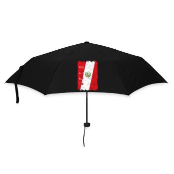 Peru Flagge - Regenschirm (klein) - Schwarz - Vorne
