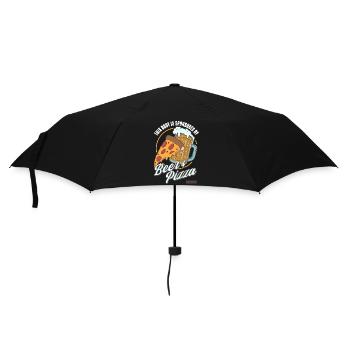 This body is sponsored by Beer & Pizza - Umbrella (small) - black - Front