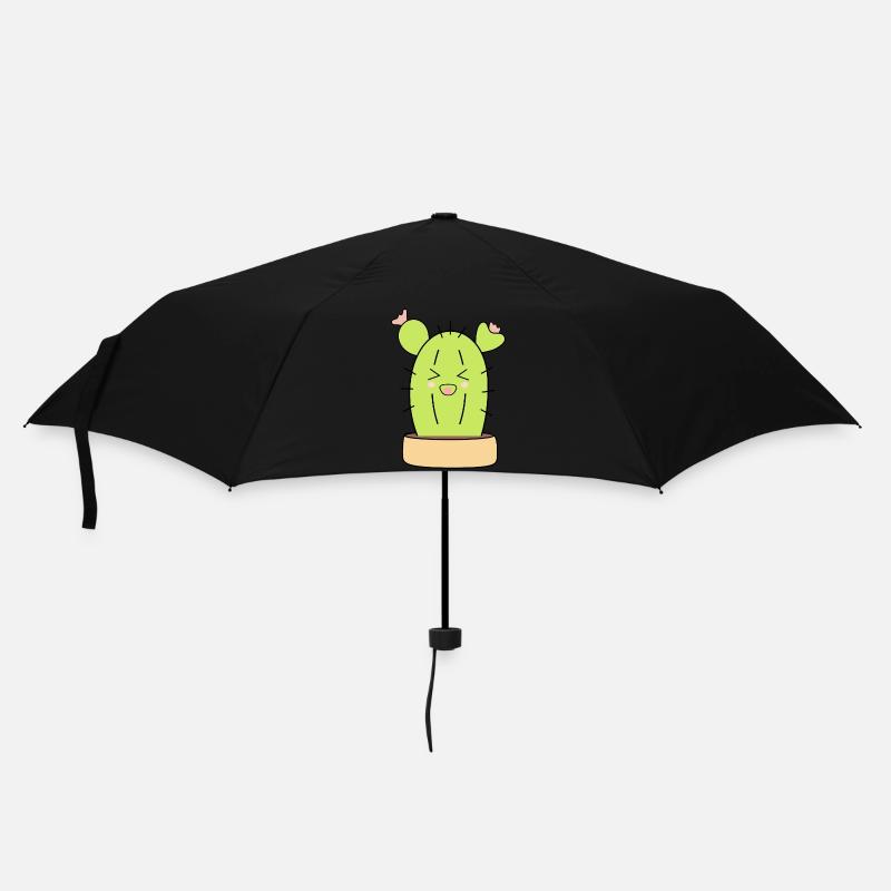 lachender Kaktus - Regenschirm (klein) - Schwarz