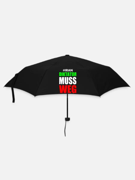diktator muss weg iran - Regenschirm (klein) - Schwarz