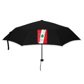 Libanon Vintage Flagge - Regenschirm (klein) - Schwarz - Vorne