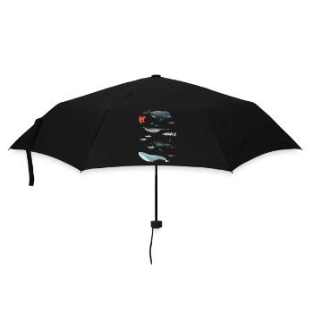 Patterns with whales and fish / underwater world - Umbrella (small) - black - Front