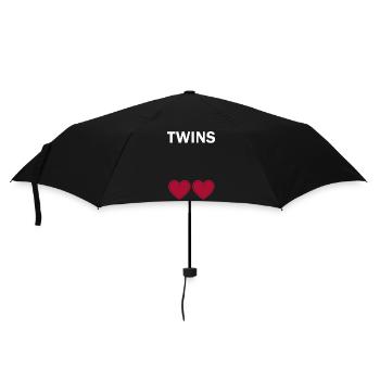 Schwangerschaft Babyparty Babyshower Boy Girl - Regenschirm (klein) - Schwarz - Vorne