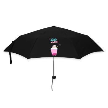 Boba Tea Lama /Bubble tea Lama - Regenschirm (klein) - Schwarz - Vorne