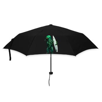 Green surfing octopus, free - Regenschirm (klein) - Schwarz - Vorne