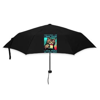 Café avec un chat - Parapluie standard - noir - Devant