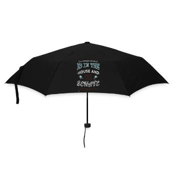 Geek Jokes BlackPower Abort Greg Abbott Typography - Umbrella (small) - black - Front