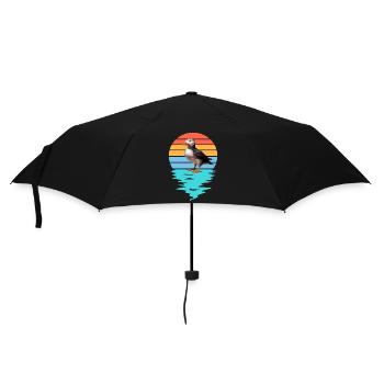 Cut Puffin in Sea - Umbrella (small) - black - Front