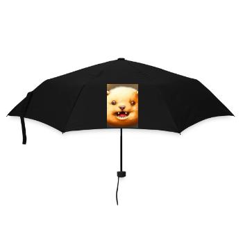 Kartoffel-Hund-Gesicht - Regenschirm (klein) - Schwarz - Vorne