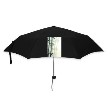 Bambus - Regenschirm (klein) - Schwarz - Vorne