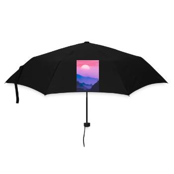 Rosa Sonnenuntergang - Regenschirm (klein) - Schwarz - Vorne