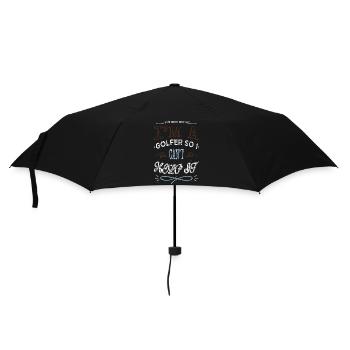 present gift idea golfclock golfing funnygolfgift - Umbrella (small) - black - Front