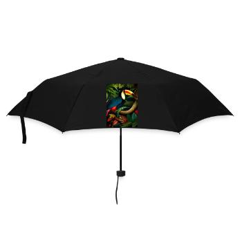Dschungel-Tukan - Regenschirm (klein) - Schwarz - Vorne
