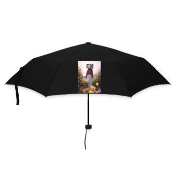 Flower TV Frauen - Regenschirm (klein) - Schwarz - Vorne