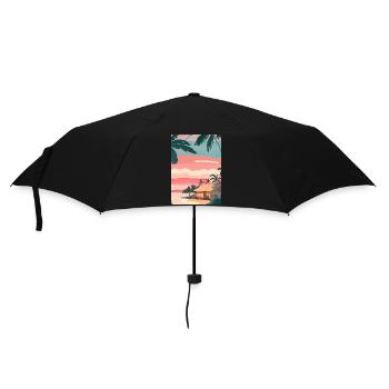Hawaii Malerei - Regenschirm (klein) - Schwarz - Vorne