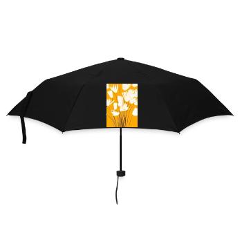 Weiße Blumen - Regenschirm (klein) - Schwarz - Vorne